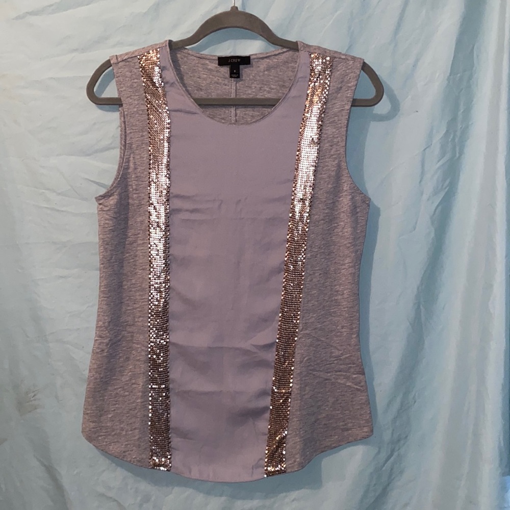 J.Crew Grey Tank w metallic accent